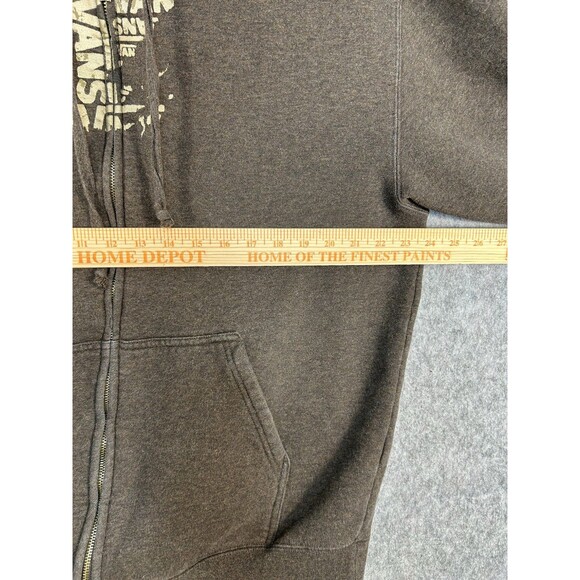 Vintage Vans Hoodie Men's XL Brown Skate Logo Full Zip Grunge Jacket Y2K - Picture 8 of 10